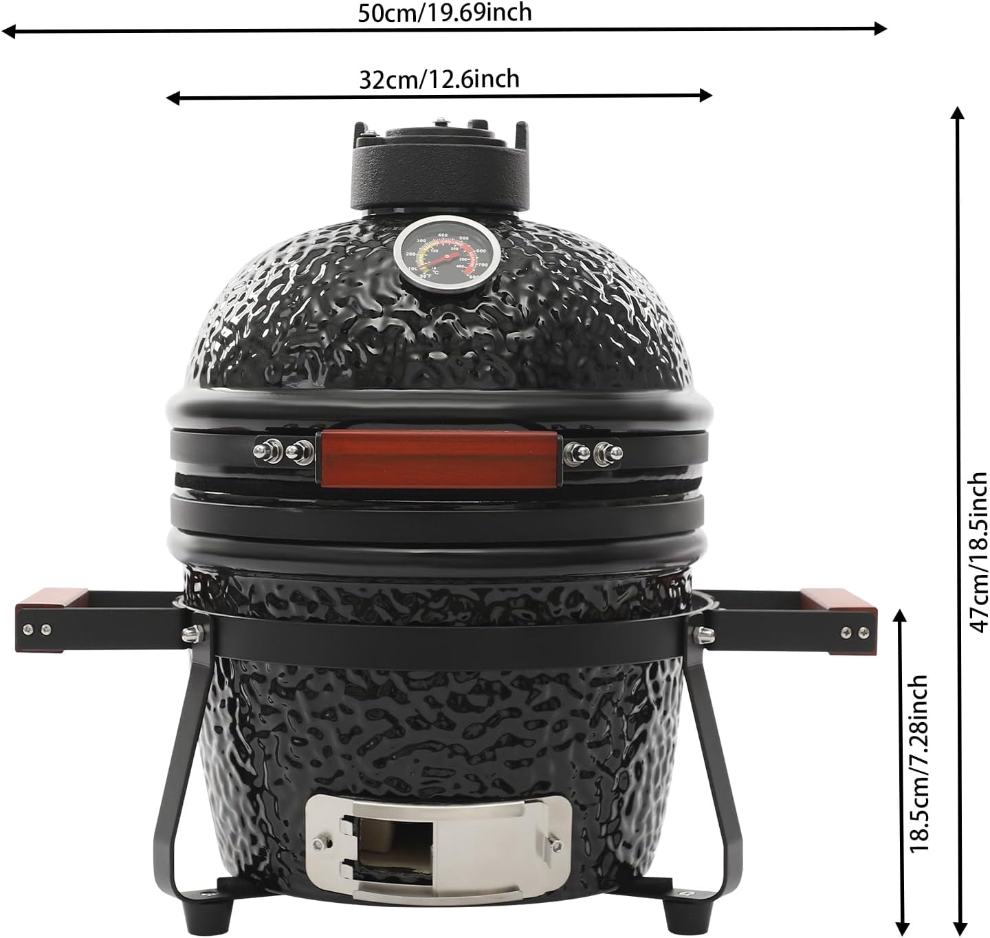 12.6" Ceramic Kamado Charcoal Grill