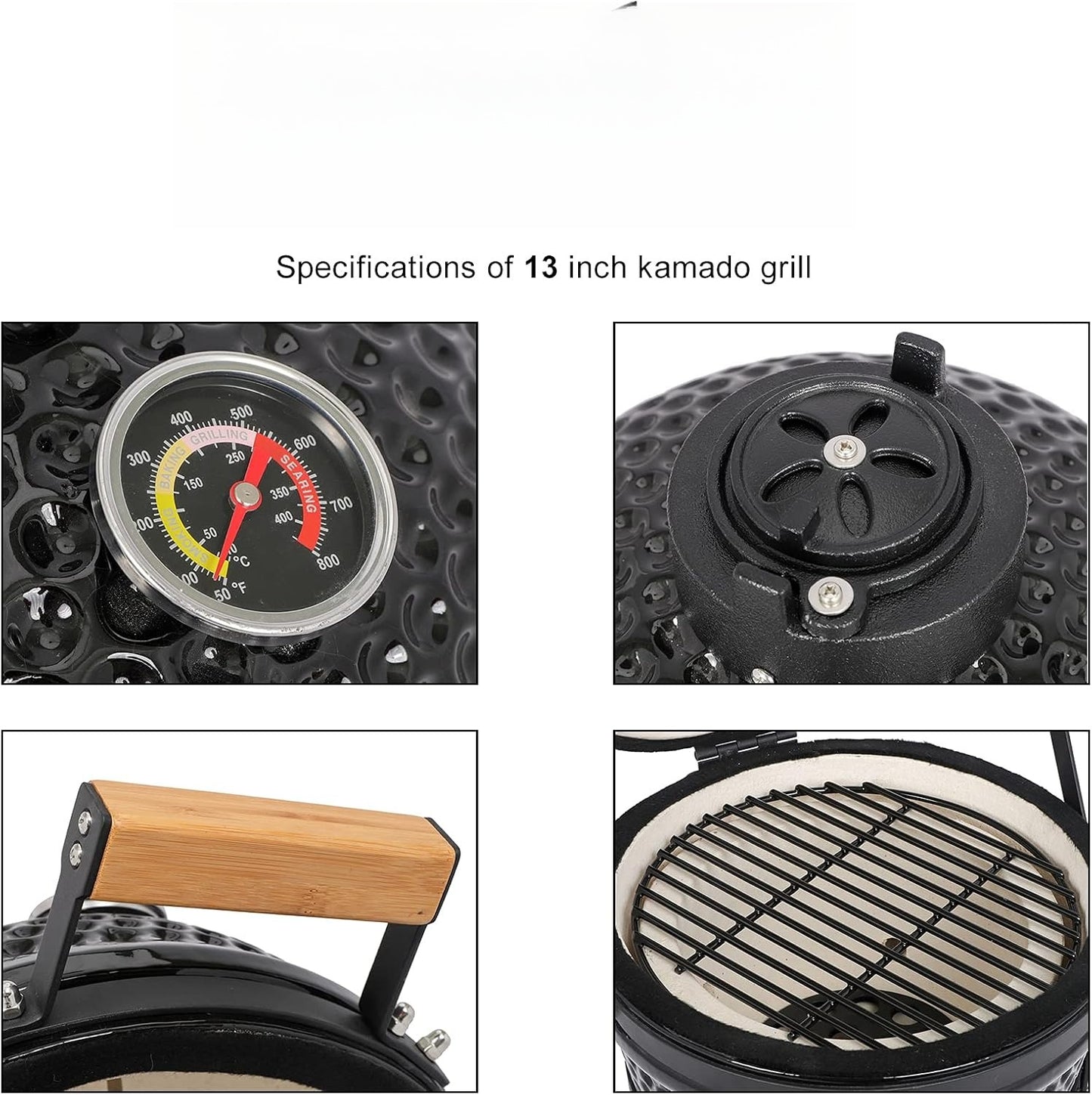 13" Mini Kamado Charcoal Grill