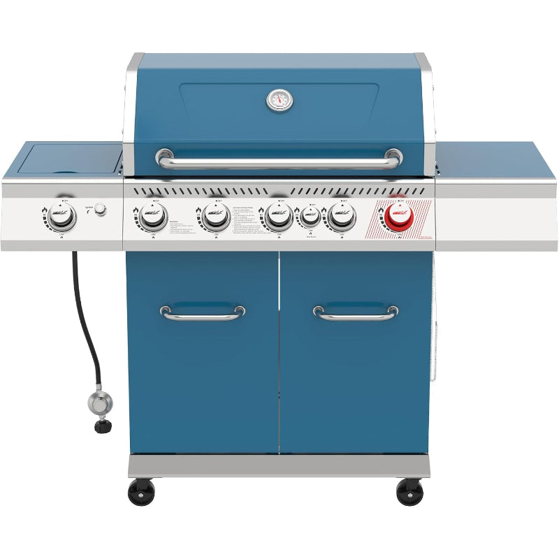 5-Burner Gas Grill, Blue