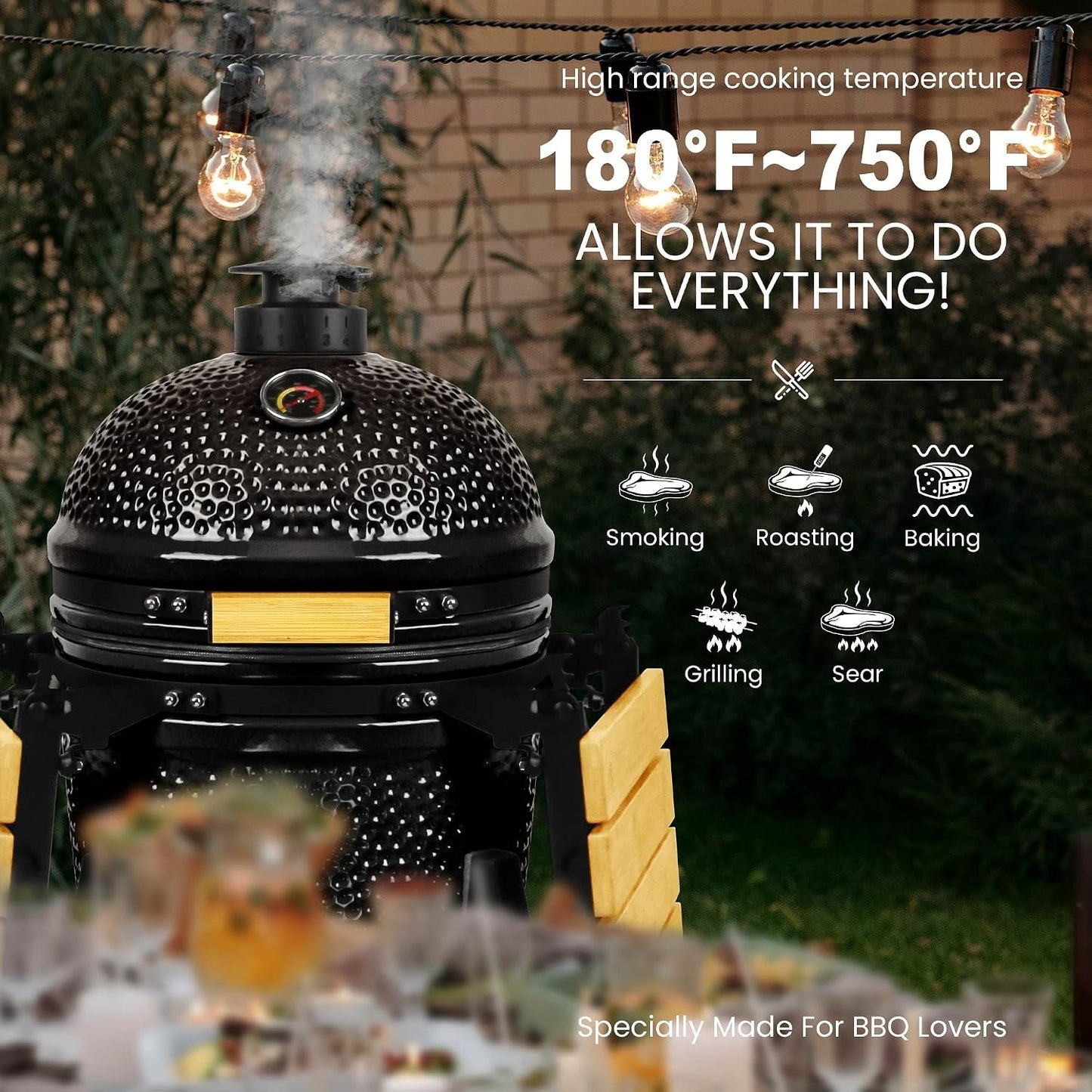 15" Ceramic Kamado Grill