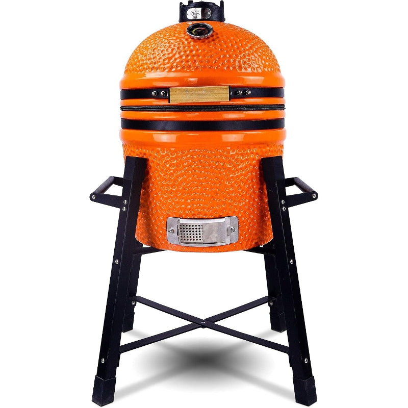 15" Ceramic Kamado Grill, Orange
