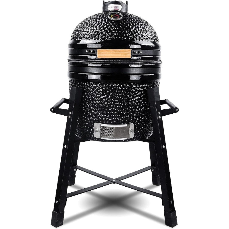 15" Ceramic Kamado Grill, Black