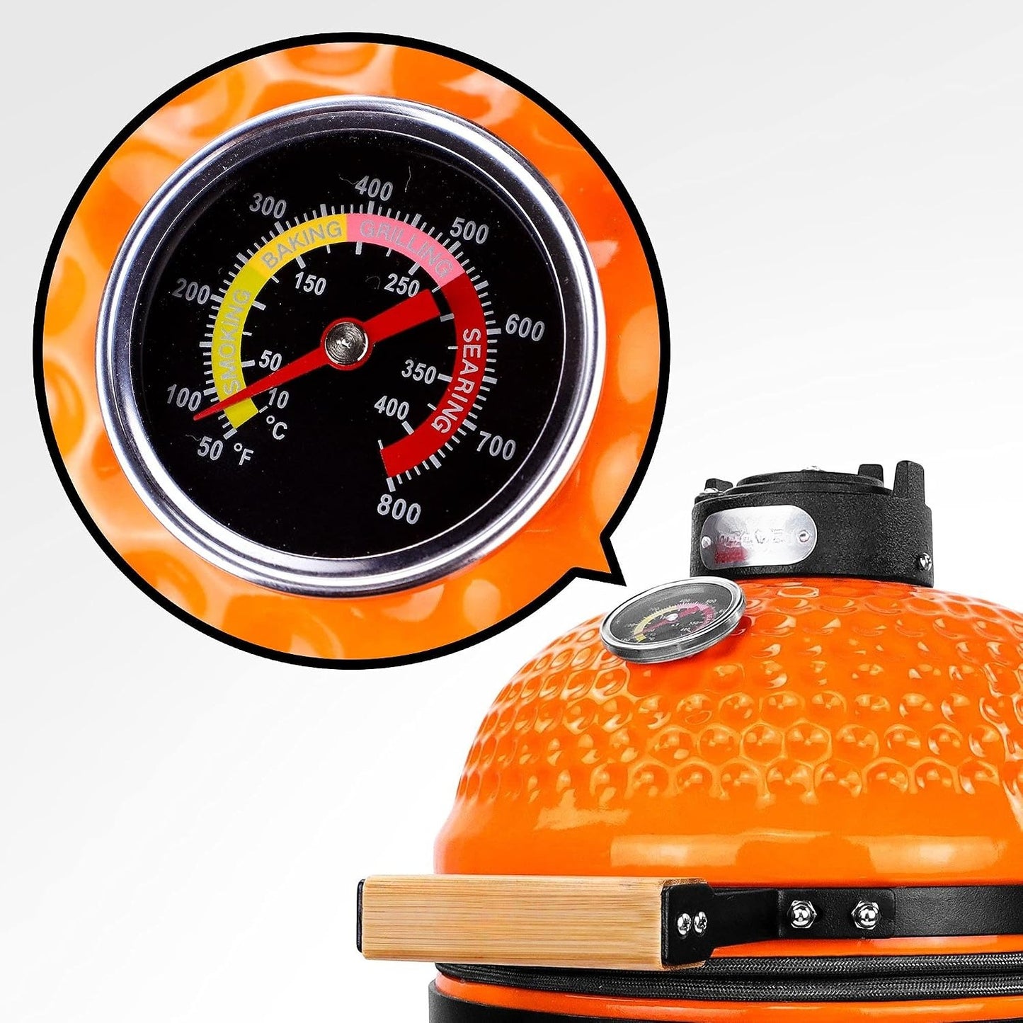 15" Ceramic Kamado Grill, Orange
