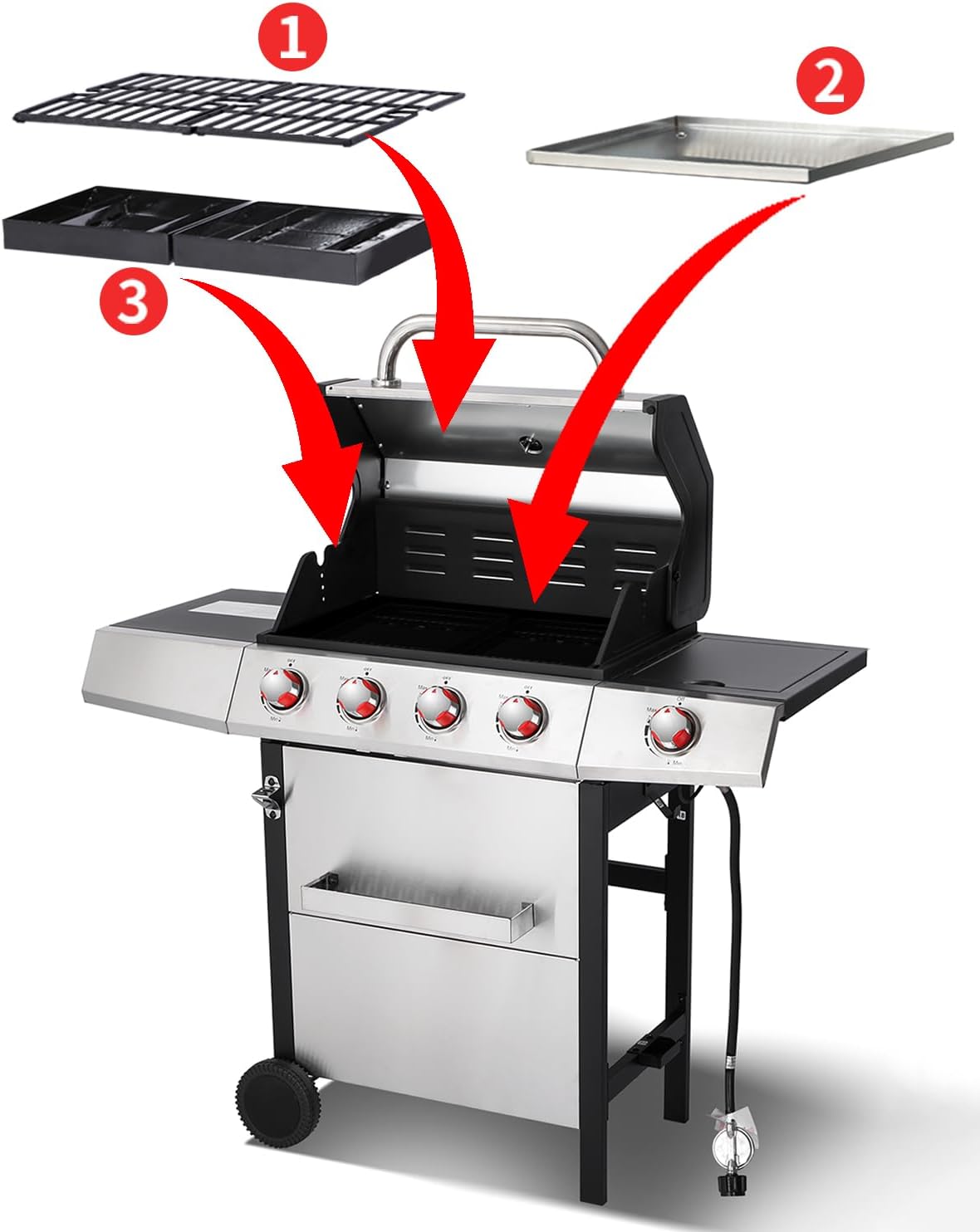 5-Burner 4-in-1 Combo Grill