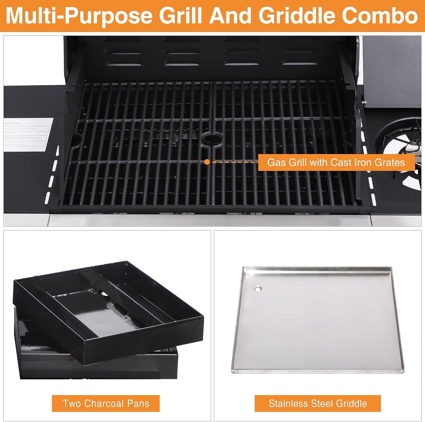 5-Burner 4-in-1 Combo Grill