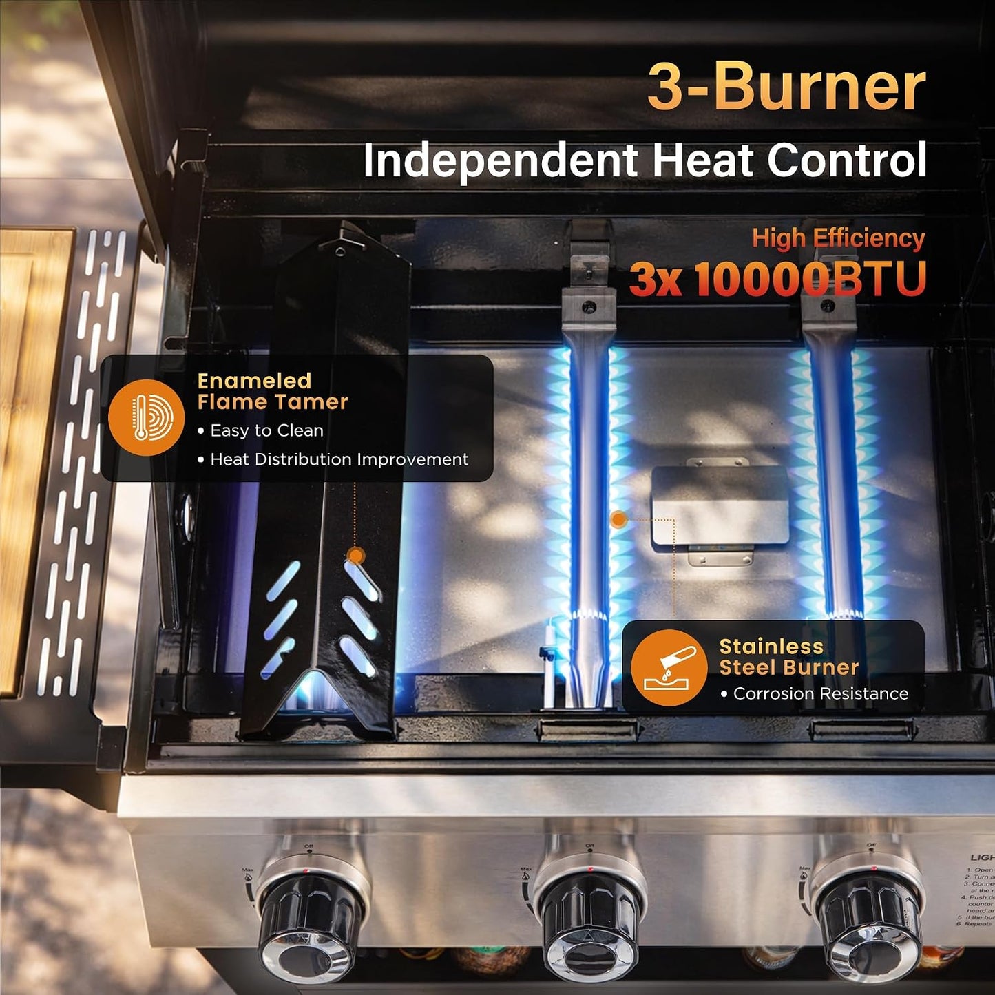 3-Burner Combo Grill