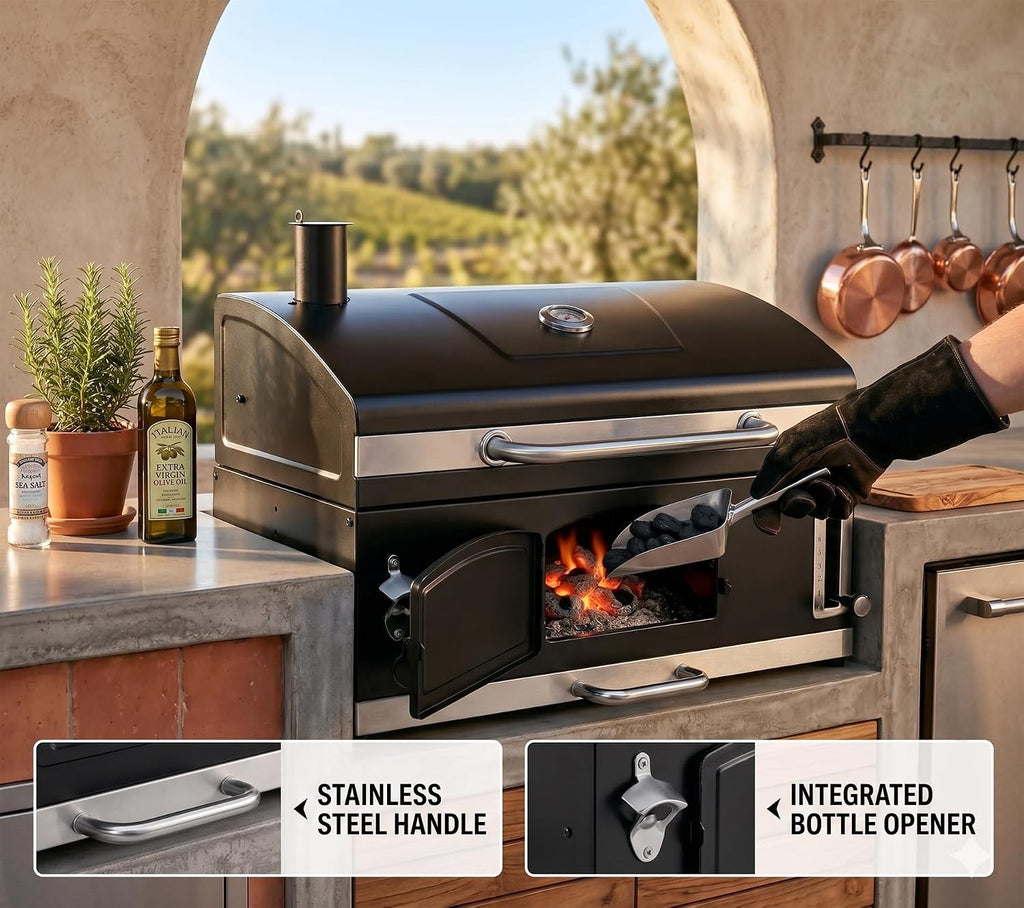 Large Built In Charcoal BBQ Grill