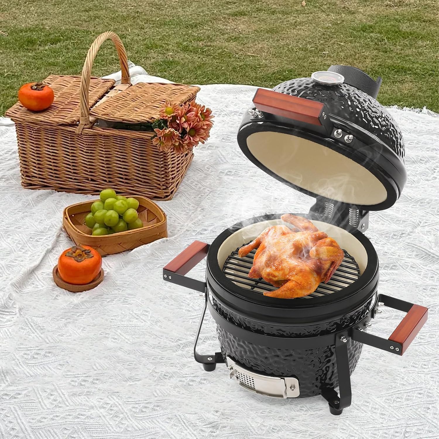 12.6" Ceramic Kamado Charcoal Grill
