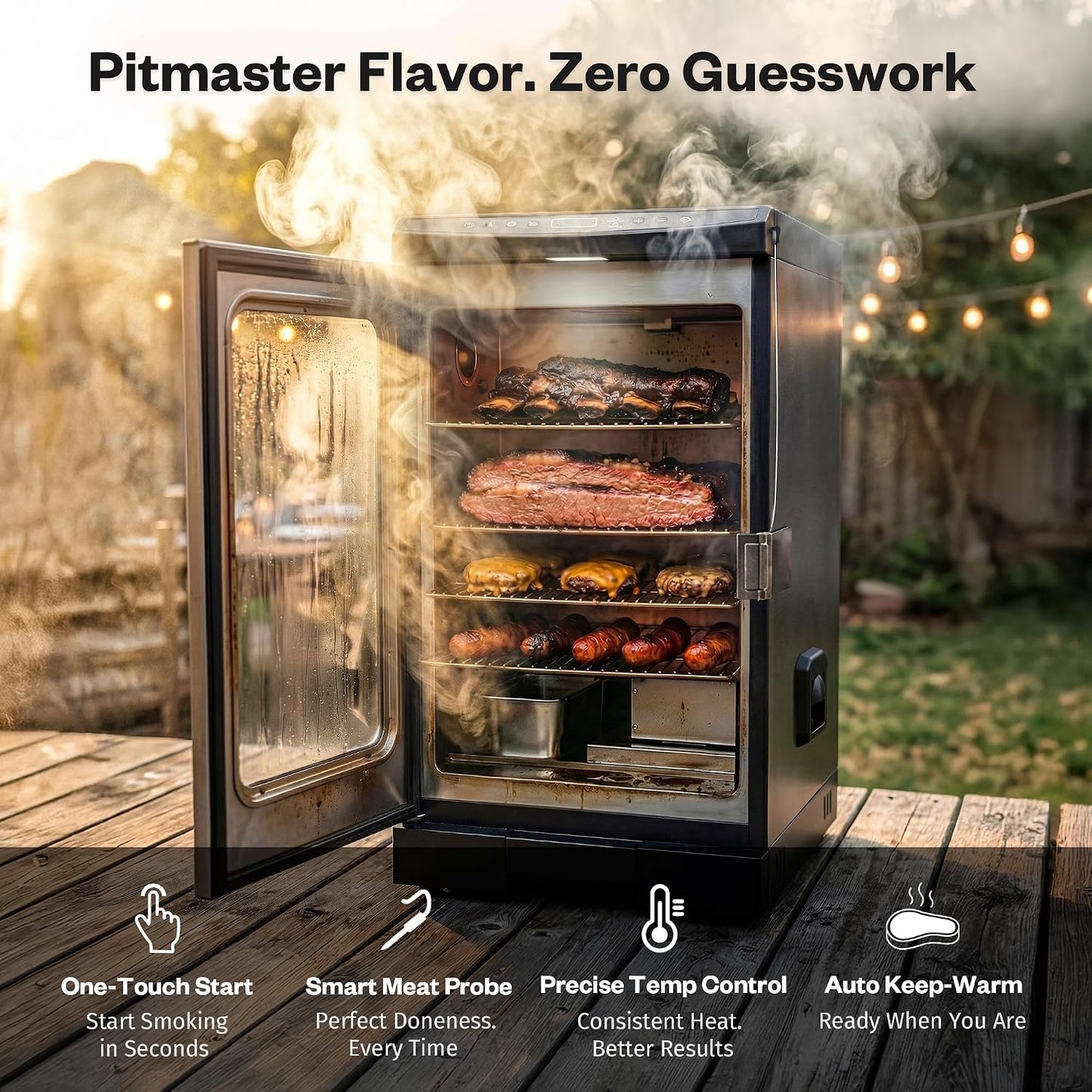 30" Electric Smoker, Mist Silver