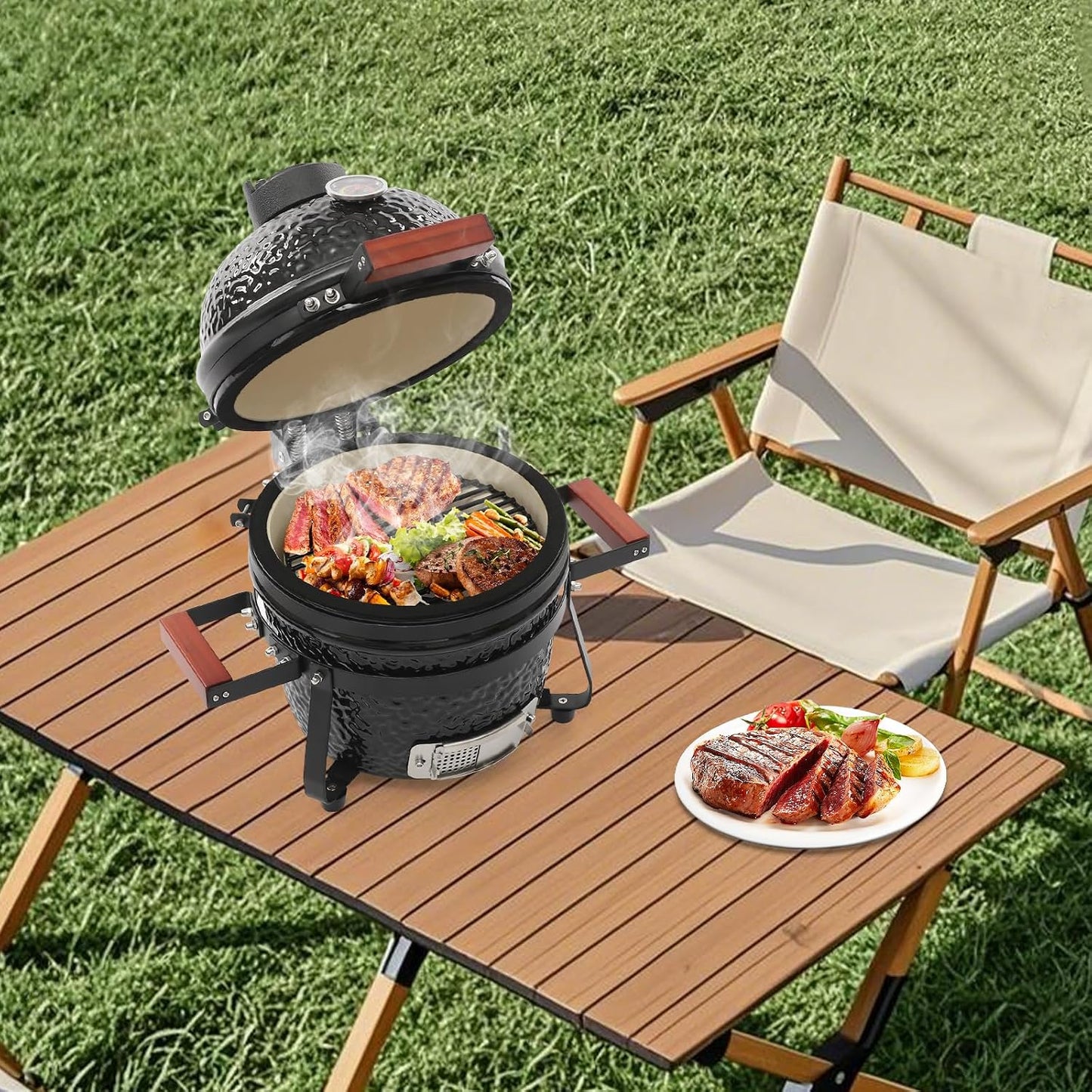 12.6" Ceramic Kamado Charcoal Grill