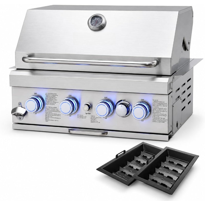 28-Inch 4-Burner Combo Grill