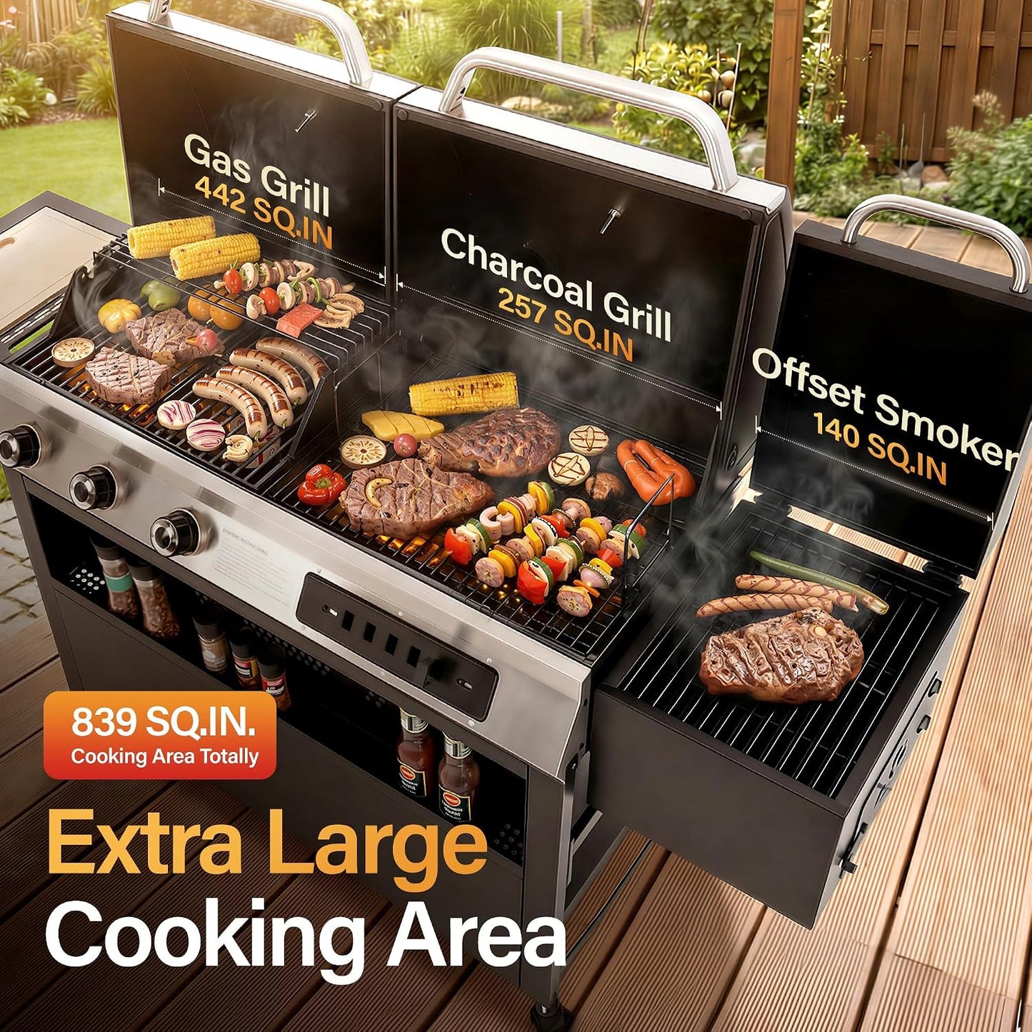 3-Burner Combo Grill