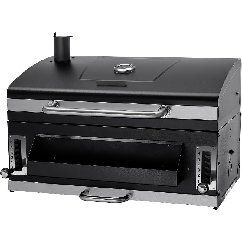 Built In Large Black Charcoal BBQ Grill