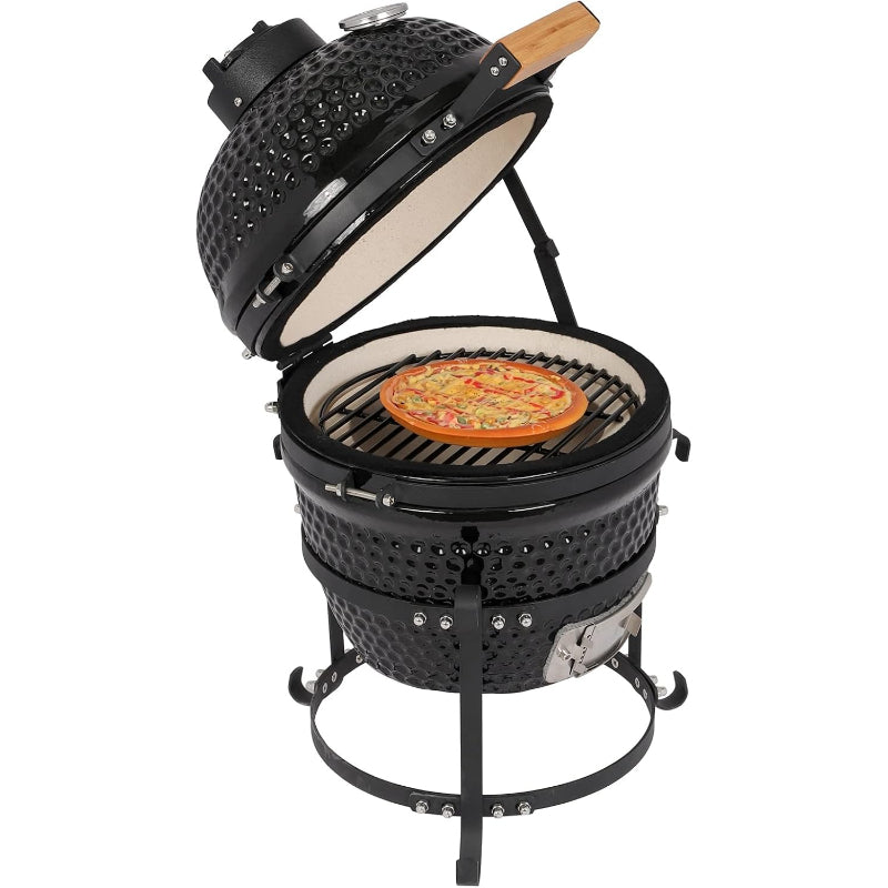13" Ceramic Kamado Grill, Black